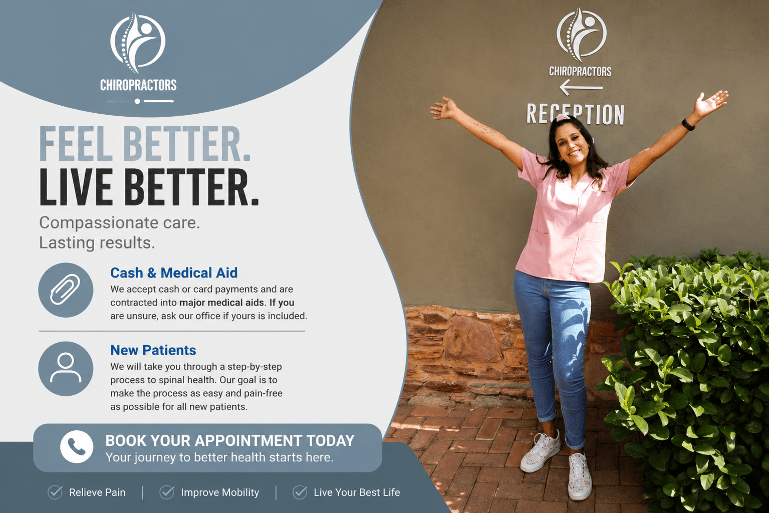 Chiropractor Dr Bianca Naicker treating a patient in Hazelwood Pretoria